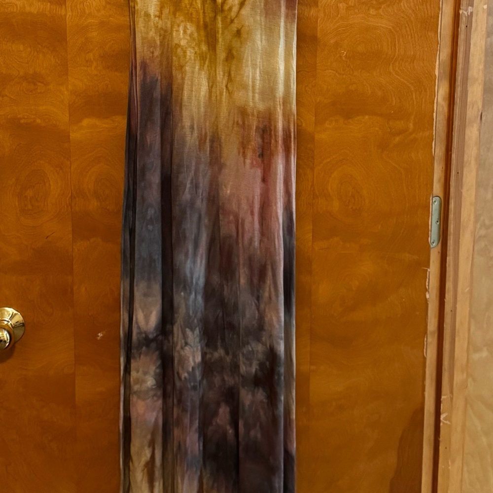 New Love Tan Jane tie dye Goddess V neck Maxi Dress XS - Picture 6 of 11